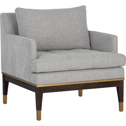 Beckette Lounge Accent Chair in Tufted Heather Grey Fabric & Wood